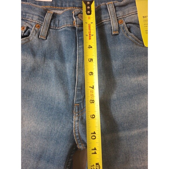 Levi's 511 Jeans Slim 36x232 Blue Performance Stretch Medium Wash Whiskering NWT - Picture 4 of 10